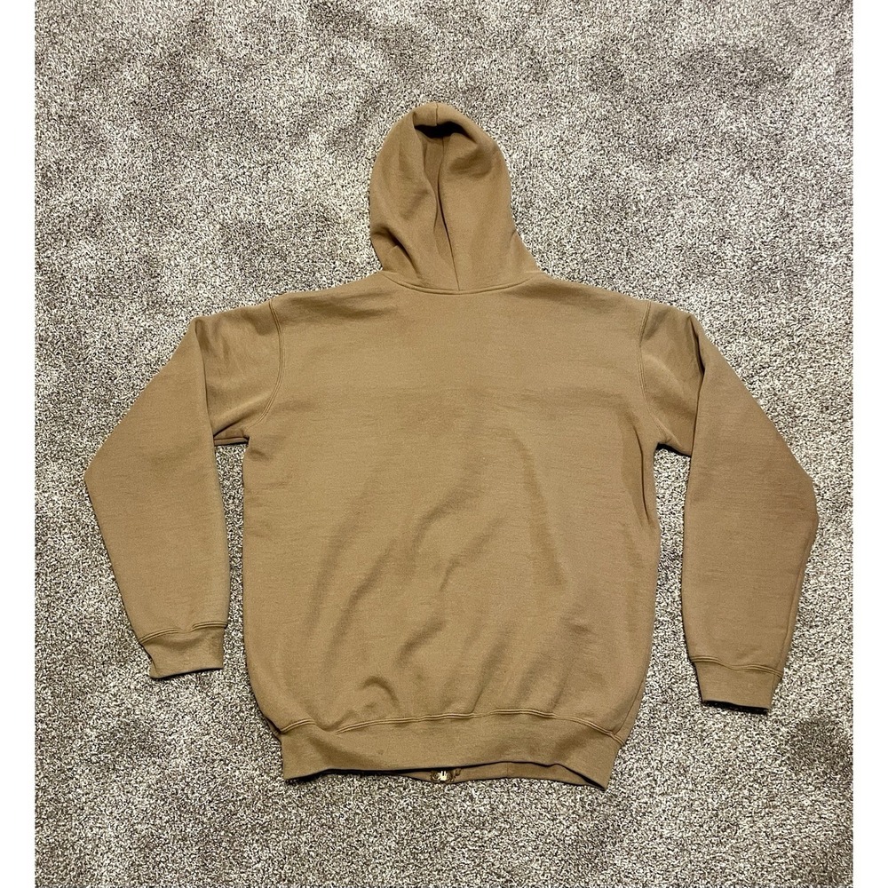Carhartt full zip hooded sweatshirt Mens M Tan Brown Workwear Durable Rugged - Picture 2 of 7